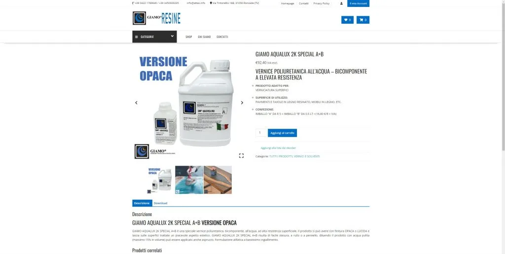 federico lazzarini official website © screenshot ecommerce Giamo Srl Attax Adhesives Services